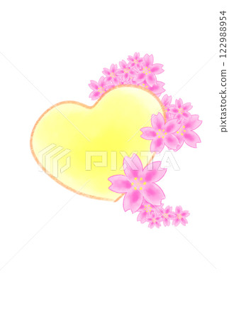 Heart with cherry blossoms 122988954