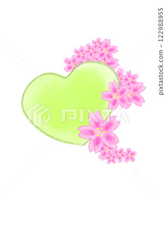 Heart with cherry blossoms 122988955