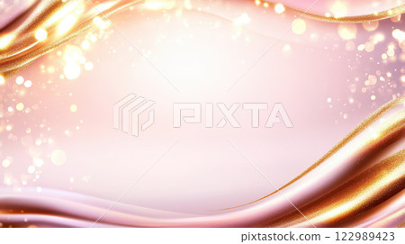 Pastel pink and champagne gold ombre effect with sparkling bokeh lights 122989423