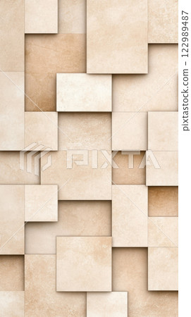 Textured overlapping square and rectangular patterns in beige tones Textured overlapping square and rectangular patterns in beige tones 122989487