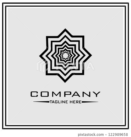 abstract logo design, black and white geometric technology icon 122989658