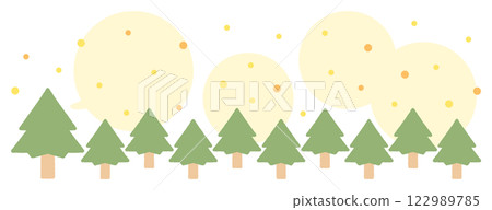 花粉散播的插圖、杉樹的裝飾邊框和杉樹花粉03 花粉散播的插圖、杉樹的裝飾邊框和杉樹花粉03 122989785