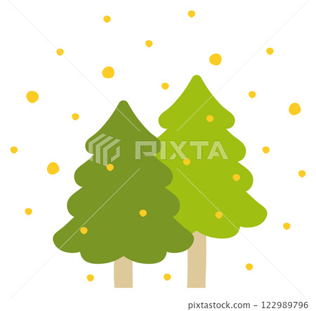 花粉散播的插圖、杉樹和杉樹花粉07 122989796