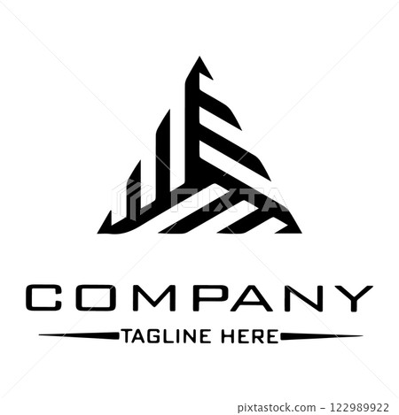 abstract logo design, black and white geometric technology icon abstract logo design, black and white geometric technology icon 122989922
