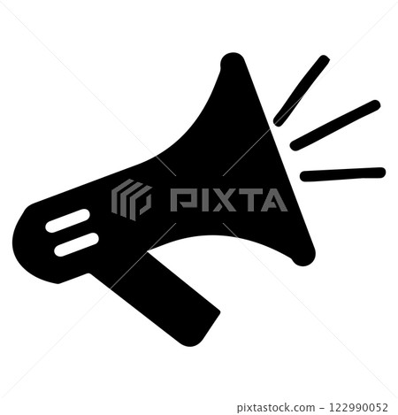 Megaphone loudspeaker glyph icon. Clipart image isolated on white background 122990052