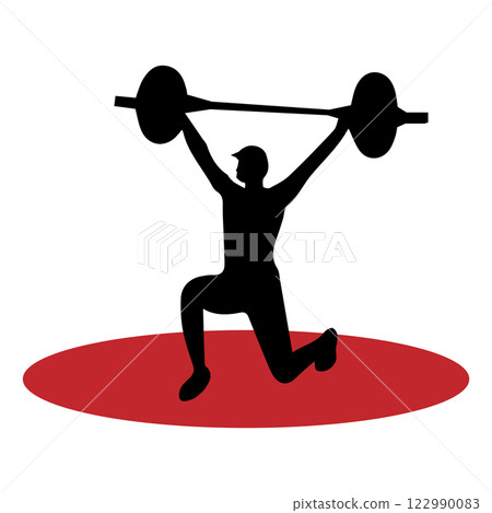 Weight lifting icon vector sign symbol for design on white background Weight lifting icon vector sign symbol for design on white background 122990083