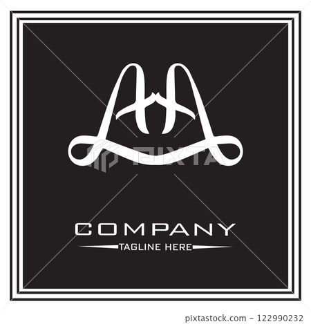 abstract logo design, black and white geometric technology icon abstract logo design, black and white geometric technology icon 122990232