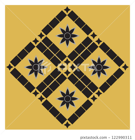 Tiles ceramics ornament vector design Tiles ceramics ornament vector design 122990311