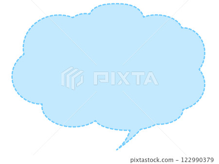 A simple fluffy speech bubble in light blue 122990379