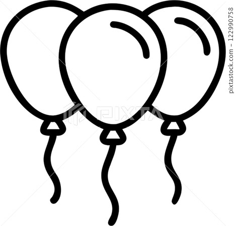 Balloons in outline icon style, events and Festivals theme. Balloons in outline icon style, events and Festivals theme. 122990758