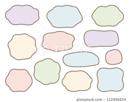 Fluid shape frames, speech bubbles set 03 122990854