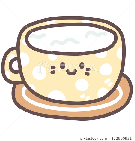 Cute milk cup doodle cartoon hand drawing 122990931