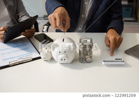 successful savings money and finance accounting. 122991209