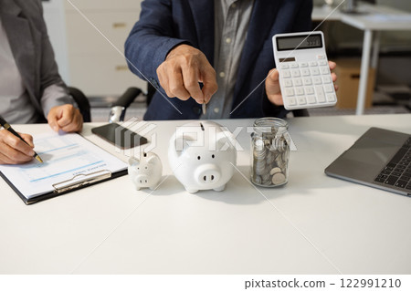 successful savings money and finance accounting. 122991210