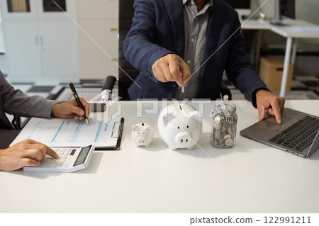 successful savings money and finance accounting. 122991211