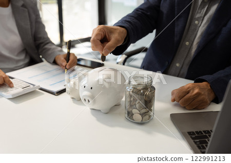 successful savings money and finance accounting. 122991213