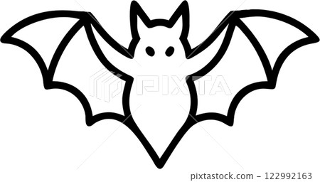 Bat in outline icon style, halloween theme. 122992163