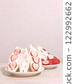 Strawberry sandwich on a plate 122992662
