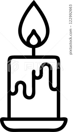 Candle flame in outline icon style, halloween theme. Candle flame in outline icon style, halloween theme. 122992663