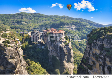 The majestic Meteora monasteries standing on the cliffs, a World Heritage Site 122992856