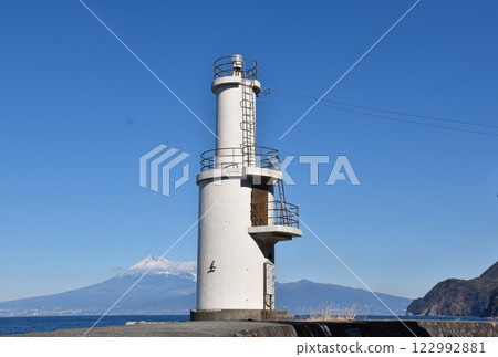 Nishiizu, Toda Mihama Cape, Toda Lighthouse and Mt. Fuji Nishiizu, Toda Mihama Cape, Toda Lighthouse and Mt. Fuji 122992881