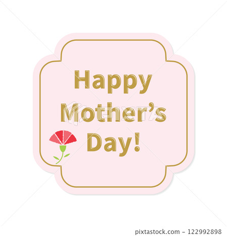 母親節字母和粉紅色框架配康乃馨插圖 122992898