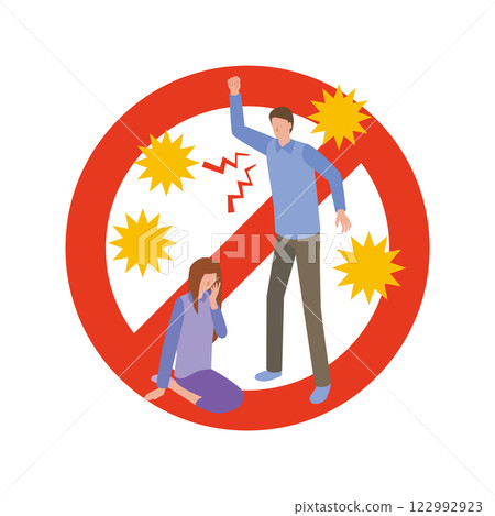 Man raising hand to woman 122992923