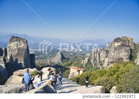 The majestic Meteora monasteries standing on the cliffs, a World Heritage Site 122992971
