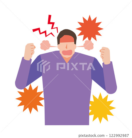 Man exploding in anger Man exploding in anger 122992987