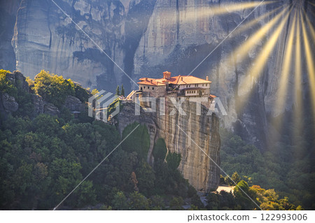 The majestic Meteora monasteries standing on the cliffs, a World Heritage Site 122993006