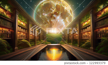 充滿月亮的書房 122993379