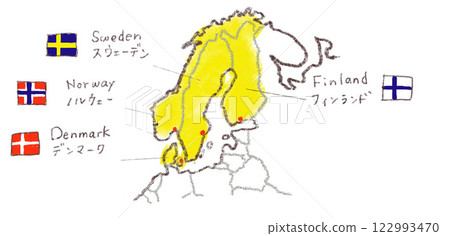 北歐國家地圖 122993470