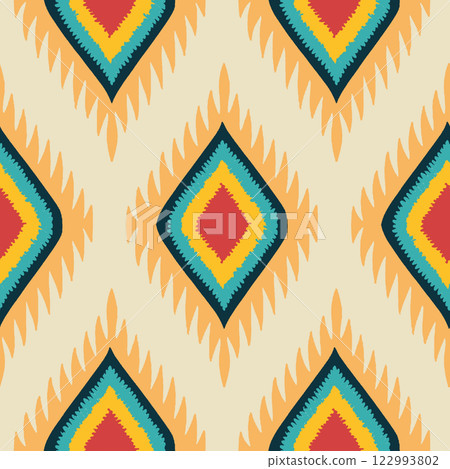 vector seamless geometric pattern background, ethnic pattern, fabric textile, textile design, fashion and boho for wallpaper, textile fills, surface fill style 122993802