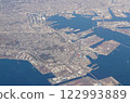 Yokohama Honmoku district, Yokohama Bay Bridge and Yokohama city center 122993889