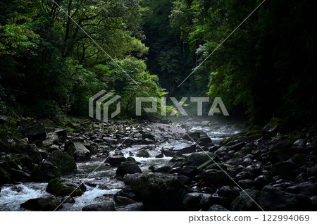 一條河流穿過霧林 122994069