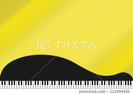 A deformed grand piano on a yellow background A deformed grand piano on a yellow background 122994080