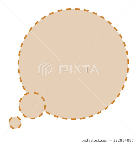 簡單虛線圓形思維泡泡(橘色) 簡單虛線圓形思維泡泡(橘色) 122994095