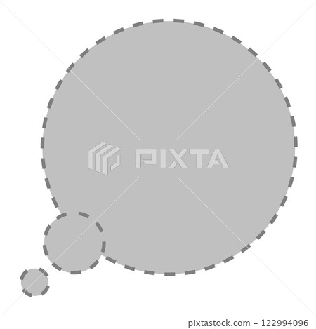 簡單虛線圓形思維泡泡（灰色） 122994096