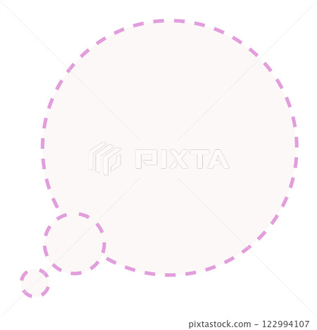 簡單虛線圓形思維泡泡（粉紅色和白色） 122994107
