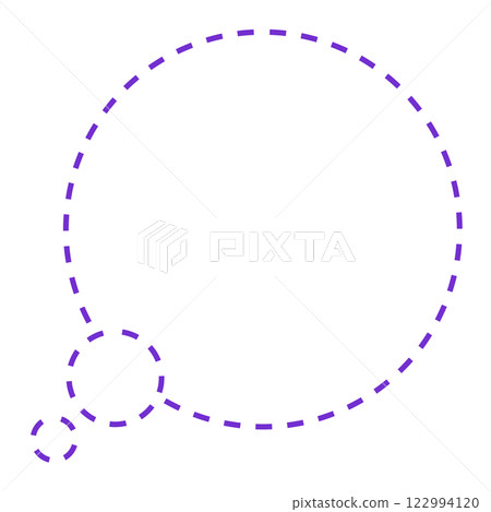 Simple dotted round thought bubble (line drawing only, purple) Simple dotted round thought bubble (line drawing only, purple) 122994120