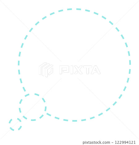 Simple dotted round thought bubble (line drawing only, light blue) Simple dotted round thought bubble (line drawing only, light blue) 122994121