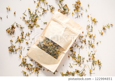 Organic St John's Wort Herbal Tea Pack. Organic St John's Wort Herbal Tea Pack. 122994851