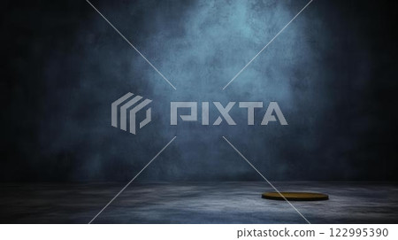 Minimalist Stage with Cyan Background and Round Platform Minimalist Stage with Cyan Background and Round Platform 122995390