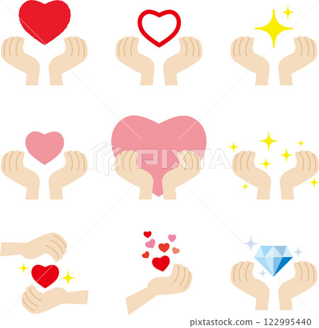 手牽手掌和心的插圖集 122995440