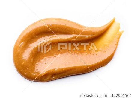 caramel smear on white background 122995564