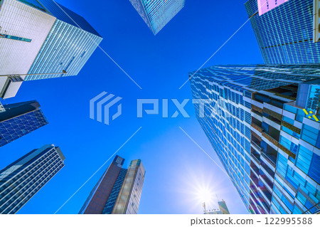 New landscape of Tokyo cityscape in Japan. Akushu joins the skyscrapers of Shibuya. View of Shibuya's buildings 122995588