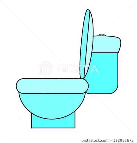 Toilet bowl illustration. Side view 122995672