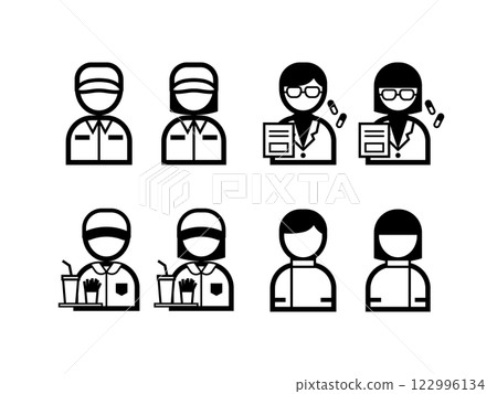 專業人士簡單單色插圖圖示集 專業人士簡單單色插圖圖示集 122996134