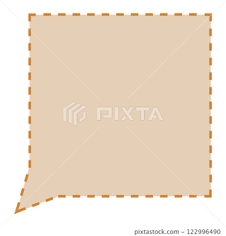 簡單虛線方形對話泡泡（橘色） 122996490