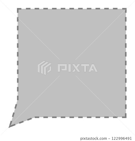 簡單虛線方形氣泡（灰色） 122996491